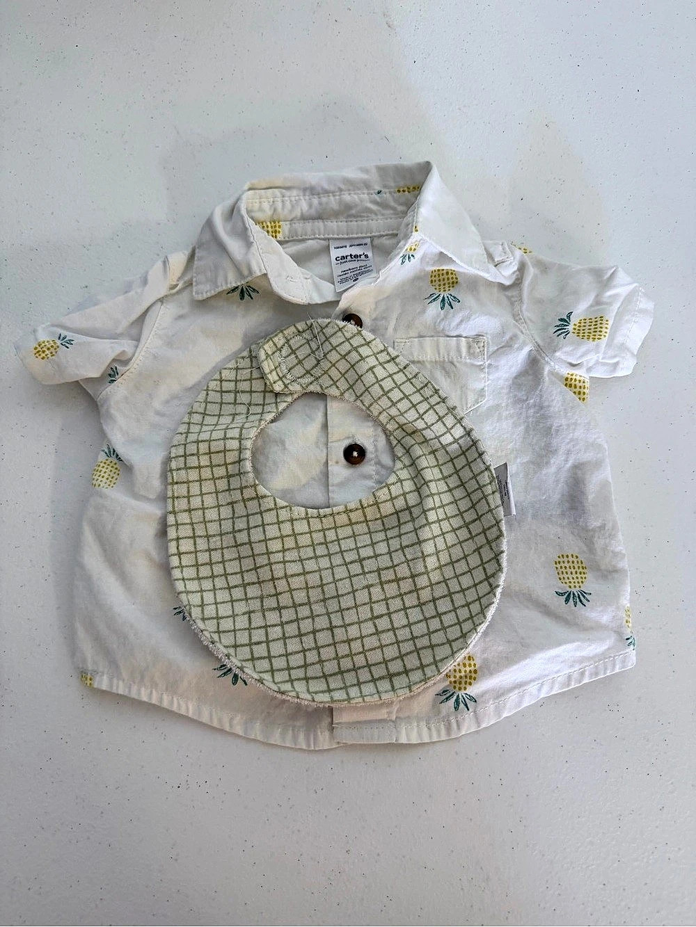 Carter's Kids Pineapple Button-Down Shirt with Bib